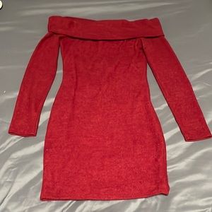 Red off shoulder sweater dress size small